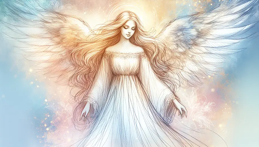 angel with open arms and open wings