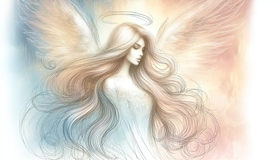 soft sketch of angel profile