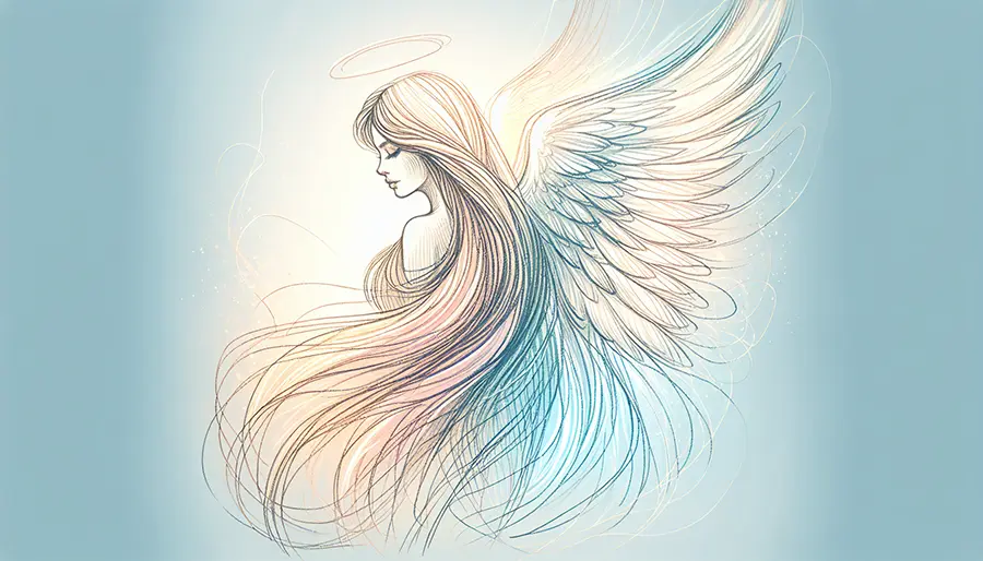 profile sketch of angel 