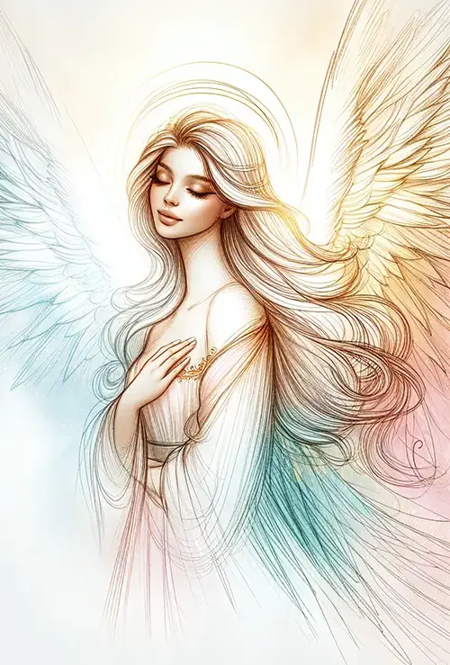 sketch of angel left side profile