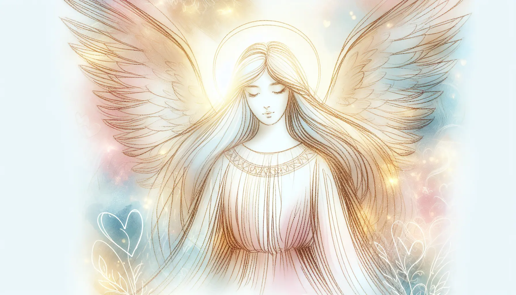 full front sketch of angel