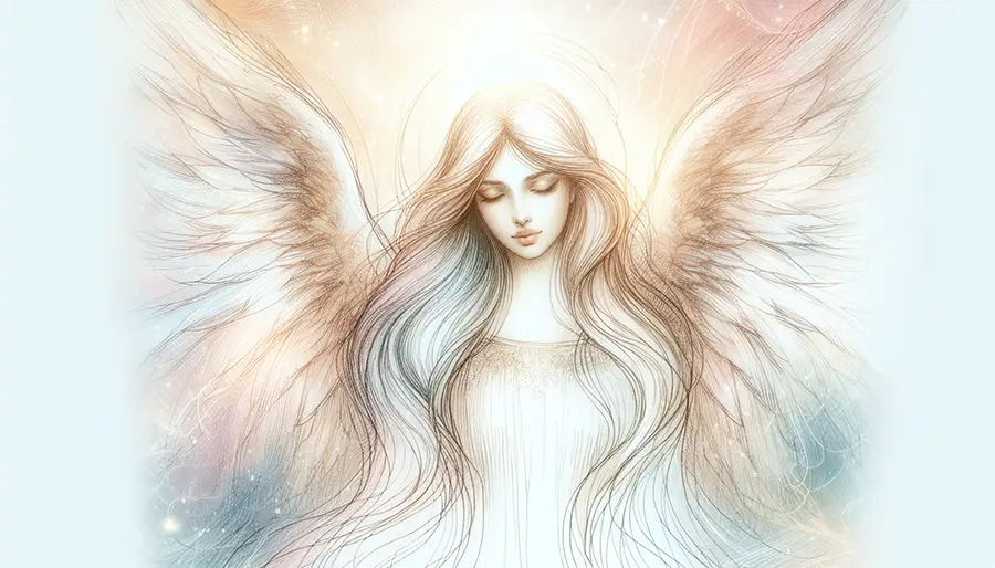 forward facing sketch of angel forward facing sketch of angel